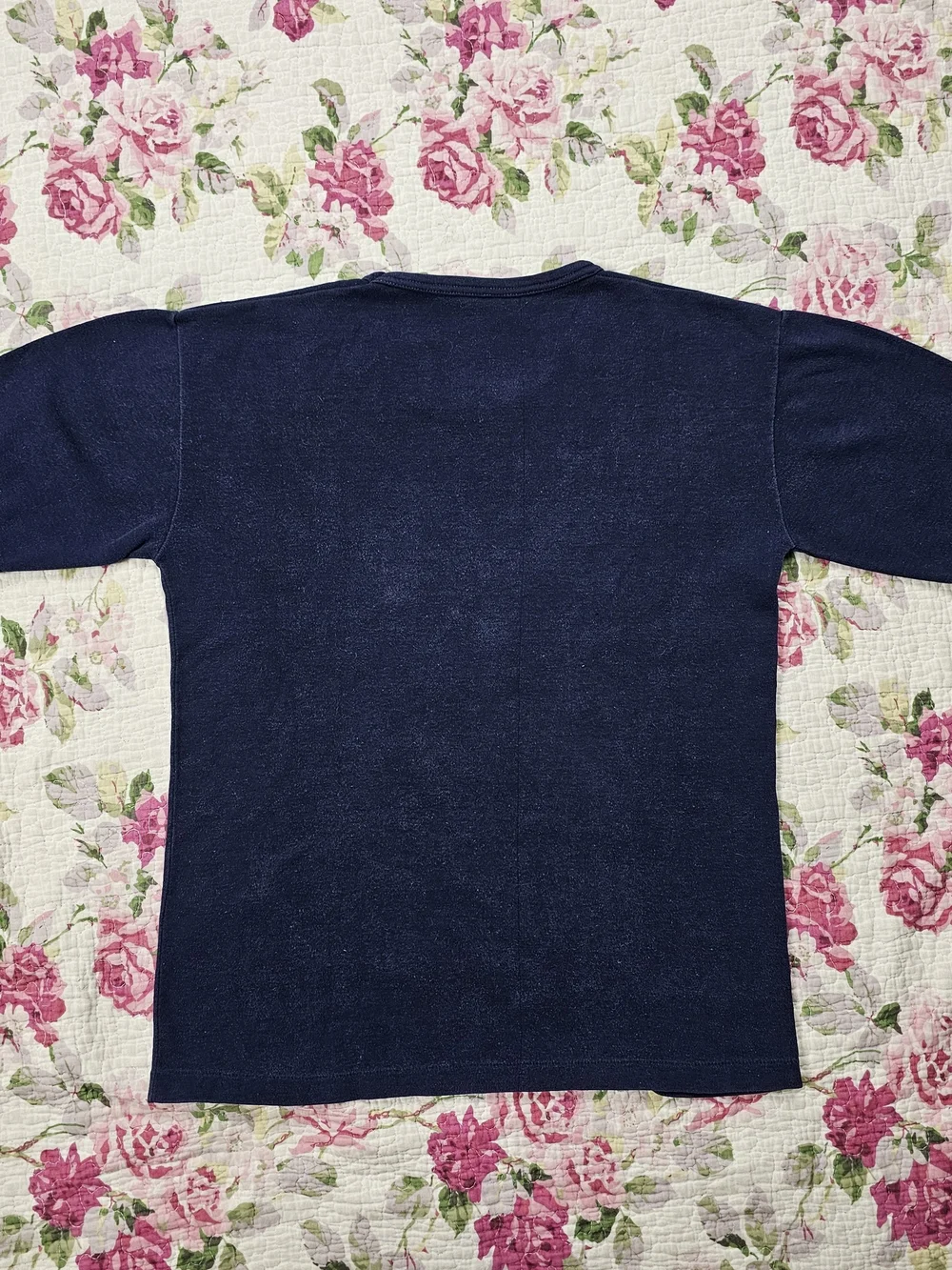 VTG 70s Men's Navy Blue City Of London Print Cotton T-Shirt M